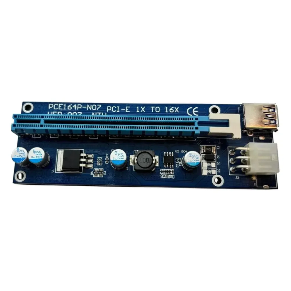 Lot Of 4 PCI-E 1x to 16x Powered USB3.0 GPU Riser Extender Adapter Card